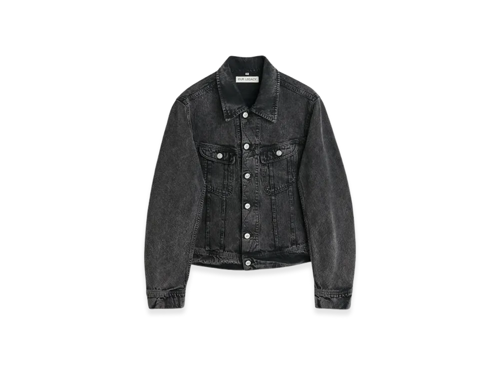 OUR LEGACY Rodeo Jacket "Overdyed Black Chain Twill"