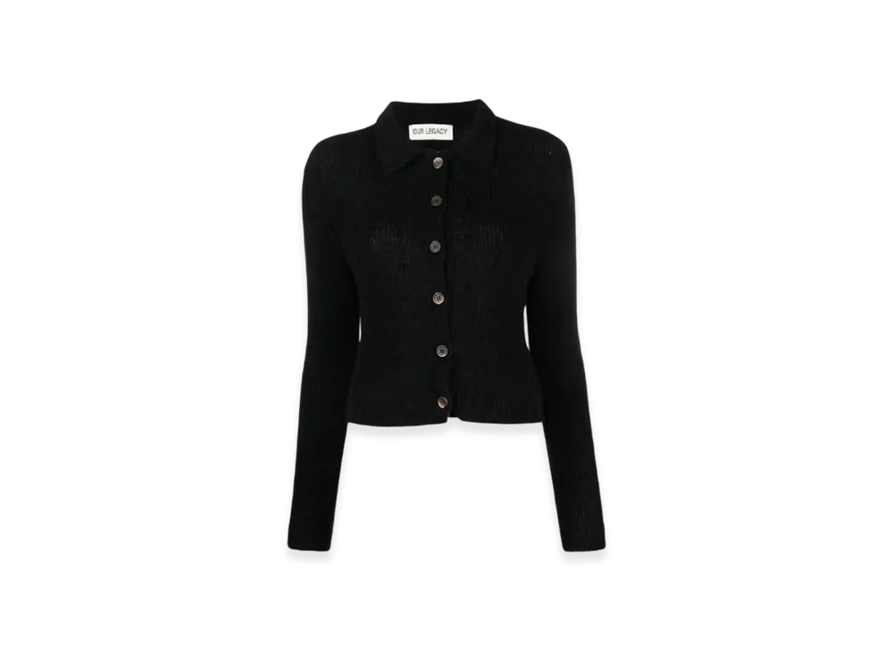 OUR LEGACY Women's Mazzy Polo Fuzzy Alpaca "Black"