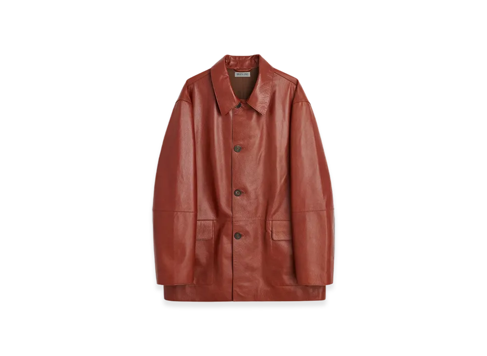 OUR LEGACY Work Shop Toro Coat "Seccho Leather Pomodoro"