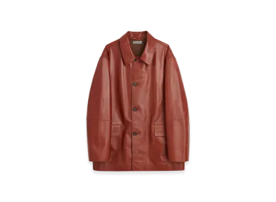 OUR LEGACY Work Shop Toro Coat "Seccho Leather Pomodoro"