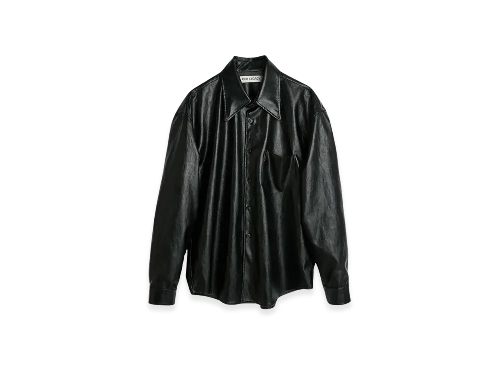 OUR LEGACY Coco 70s Shirt Cageian Fake Leather Black "Cageian Black"