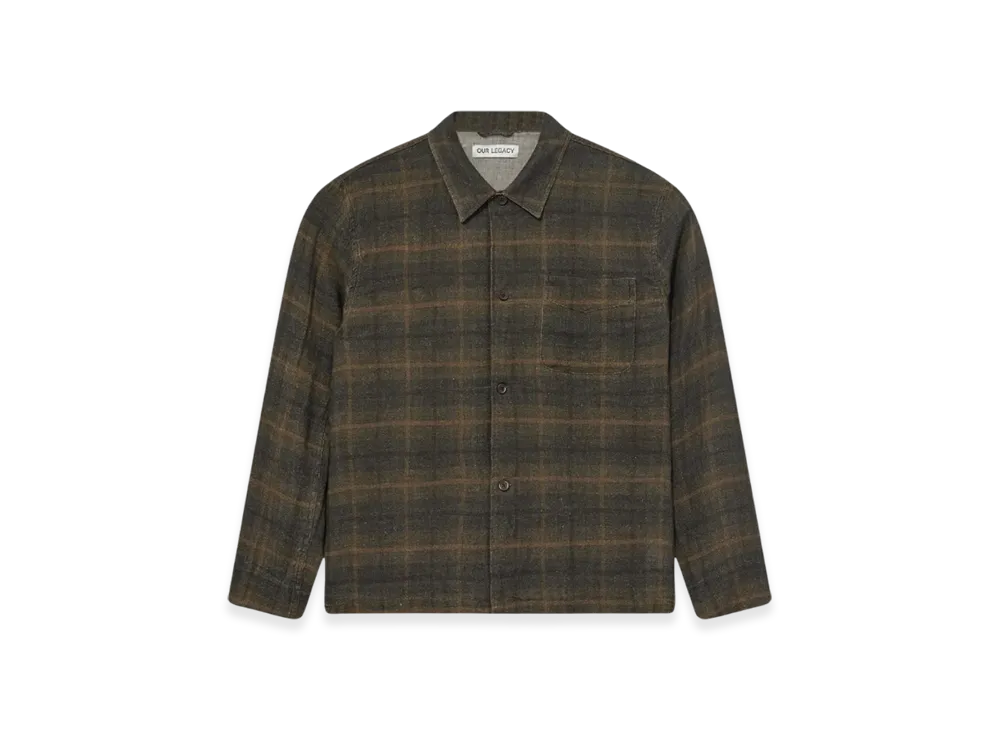 OUR LEGACY Box Shirt Mirage Wax Check "Green"