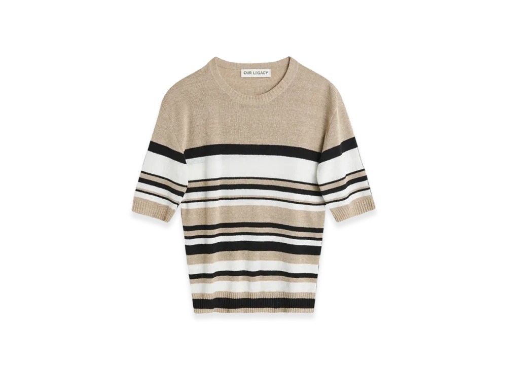 OUR LEGACY Knitted Teeny T-Shirt "Beige Stripe"