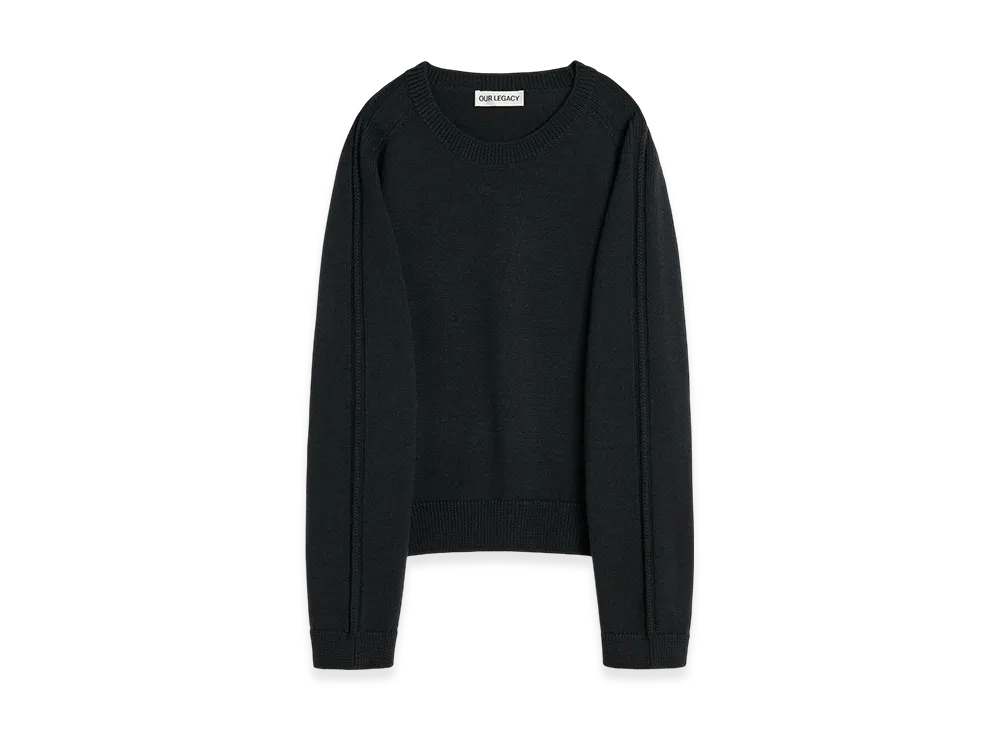OUR LEGACY True Roundneck "Off Black Rustic Merino"