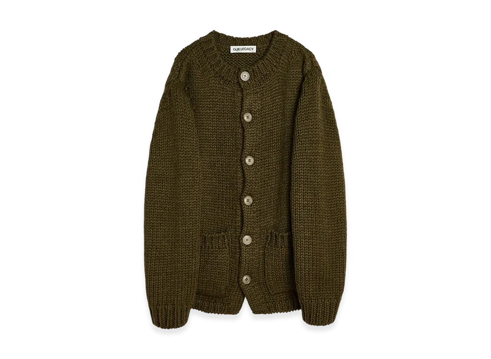 OUR LEGACY Over Cardigan "Olive Mega Alpaca Wool"
