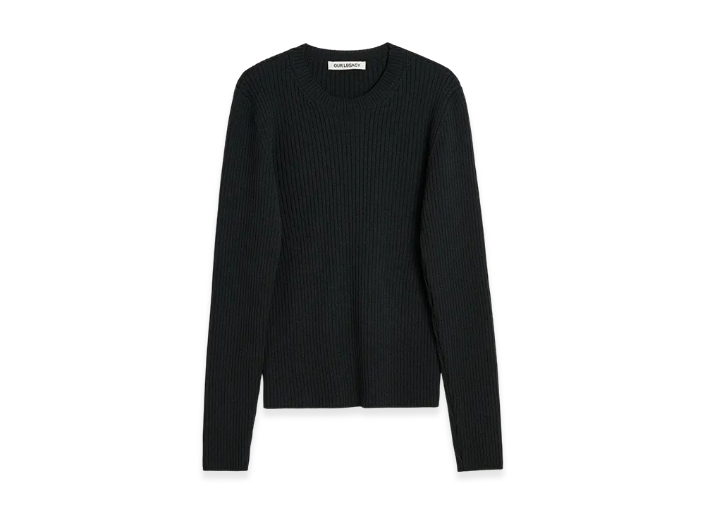 OUR LEGACY Compact Roundneck "Off Black Rustic Merino"
