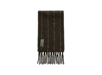 OUR LEGACY Estate Scarf "Brown Pinstripe Fuzzy Alpaca"