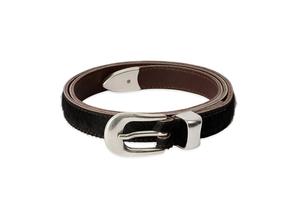 OUR LEGACY 2cm Belt "Chocolate Hair On Hide"