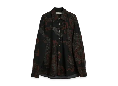 OUR LEGACY Above Shirt "Brown Abstract Snake Print"