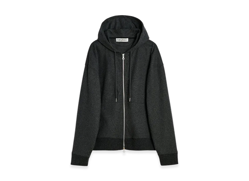 OUR LEGACY Rascal Hood "Charcoal Elastic Melton"