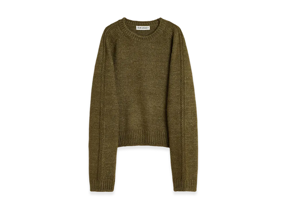 OUR LEGACY True Roundneck "Flush Green Rustic Wool Silk"