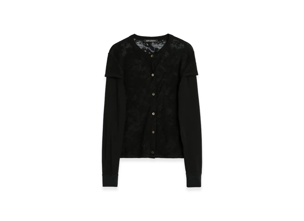 OUR LEGACY Heat Longsleeve "Black Flower Jacquard Gauze"