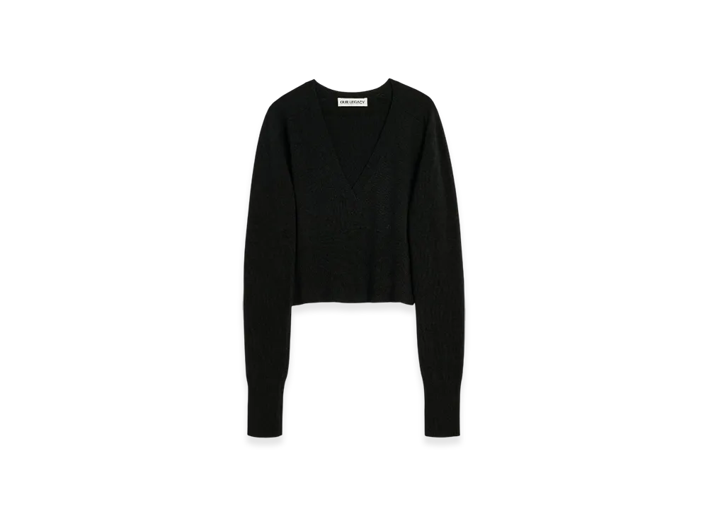 OUR LEGACY Sharp V-Neck "Black Cherub Wool"