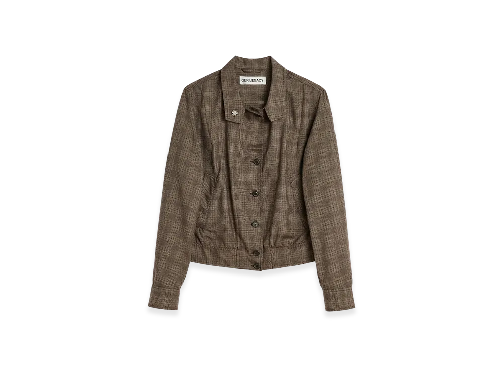 OUR LEGACY Tuxedo Bomber "Dirty Brown Glen Plaid"
