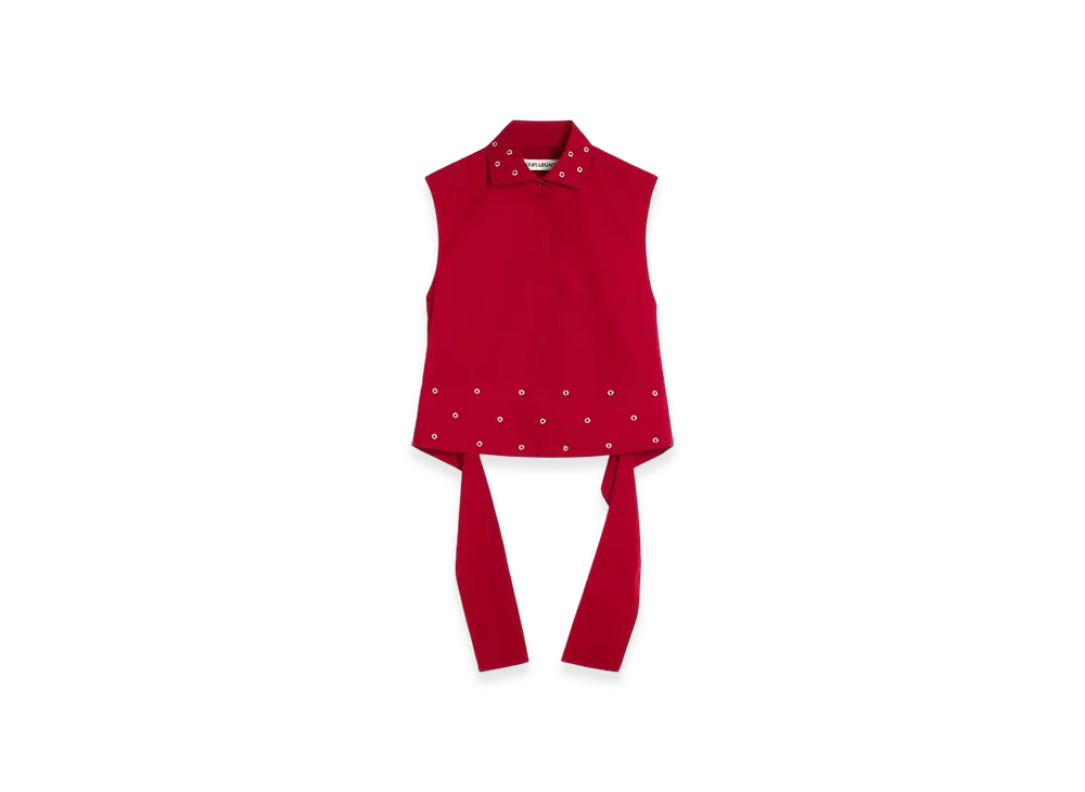 OUR LEGACY Girdle Top "Lipstick Red Super Poplin"