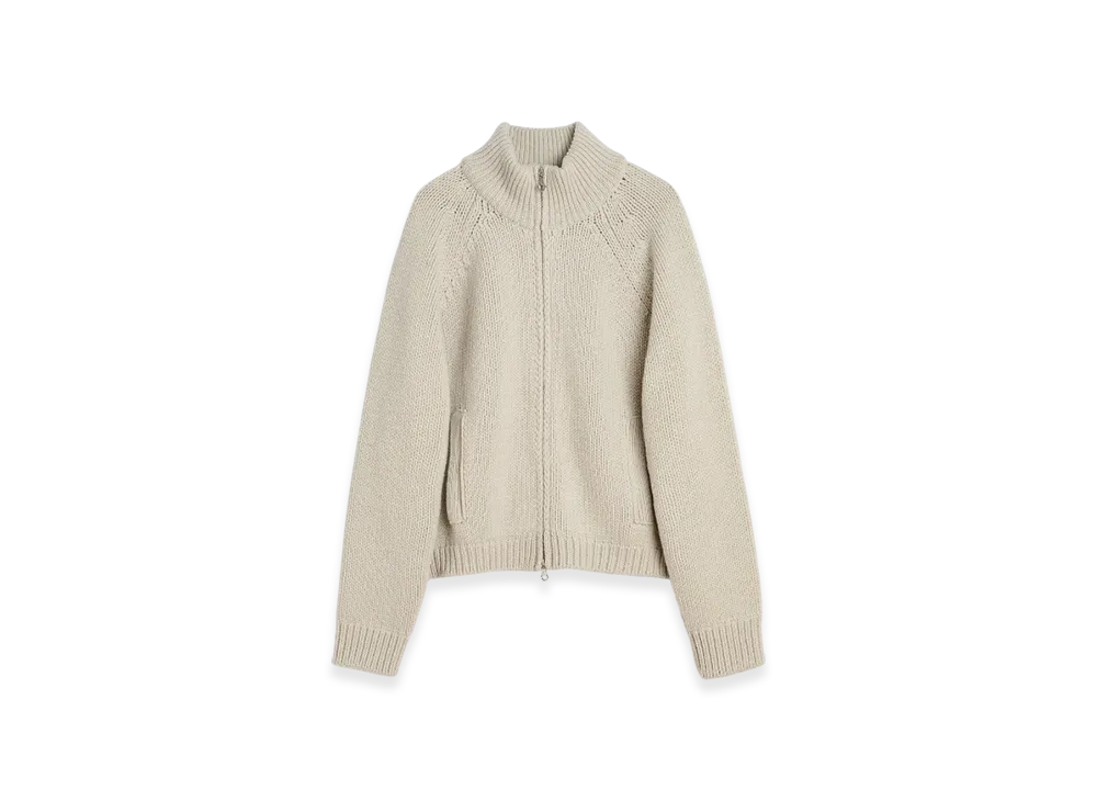 OUR LEGACY Ultra Zip Cardigan "Bone Low Twist Merino"