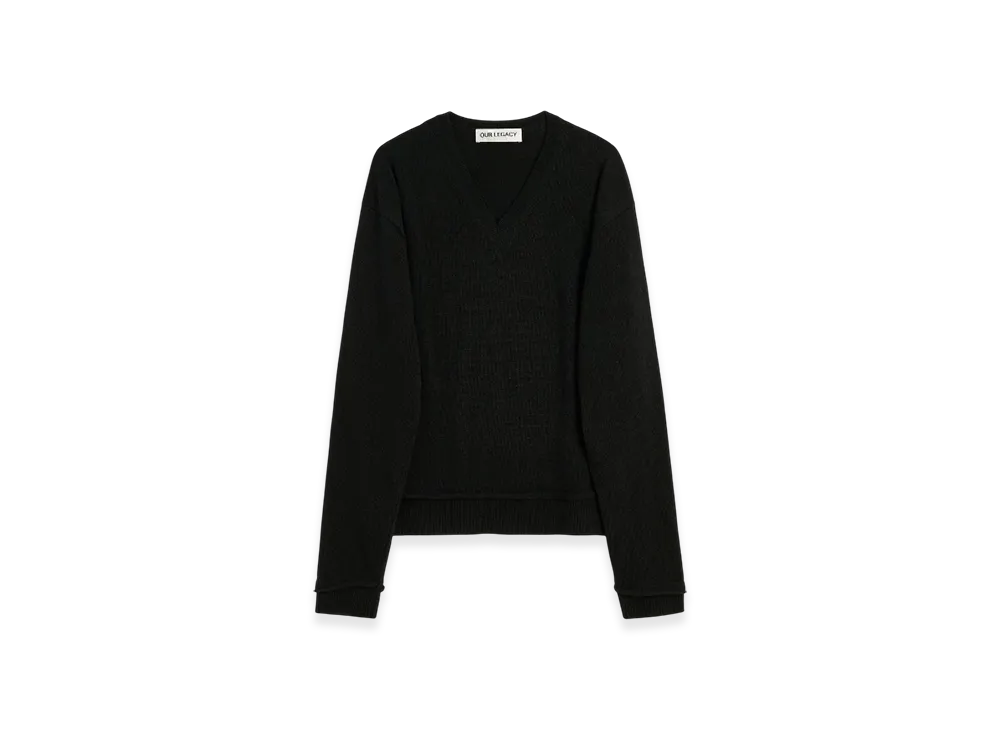 OUR LEGACY Parallel V-Neck "Black Cherub Wool"