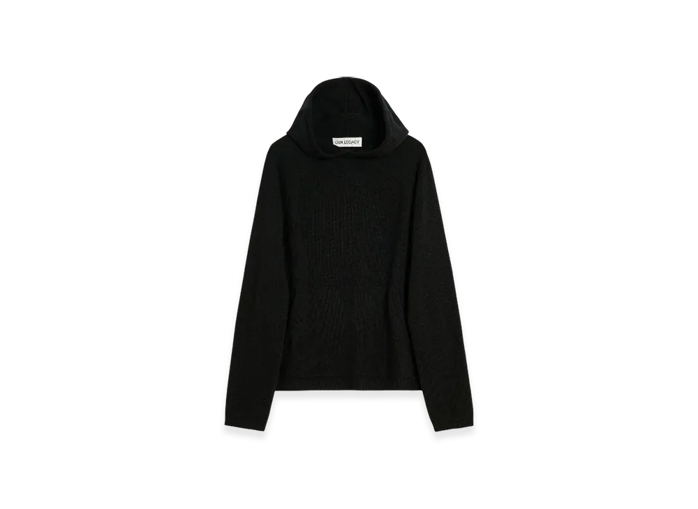 OUR LEGACY Knitted Hoodie "Black Cherub Wool"