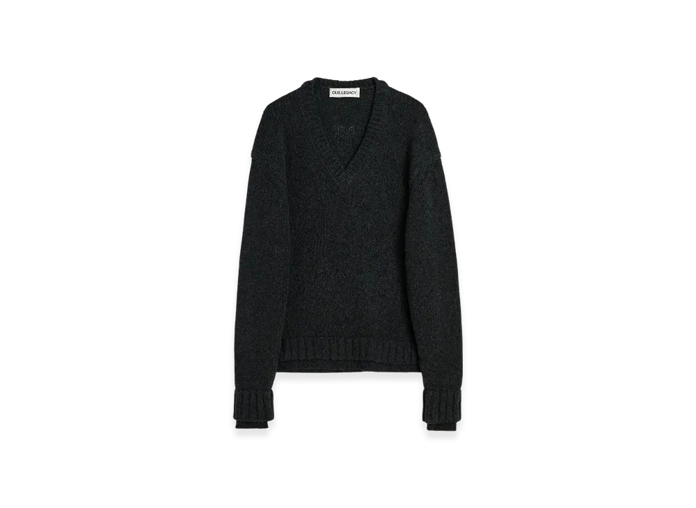 OUR LEGACY False V-Neck "Charcoal Low Twist Merino"