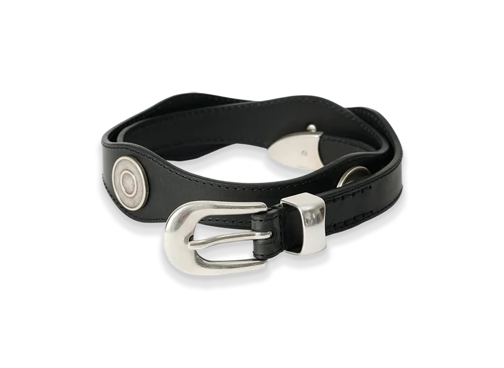 OUR LEGACY Wave Belt "Slow Black Arid Bull Hide"