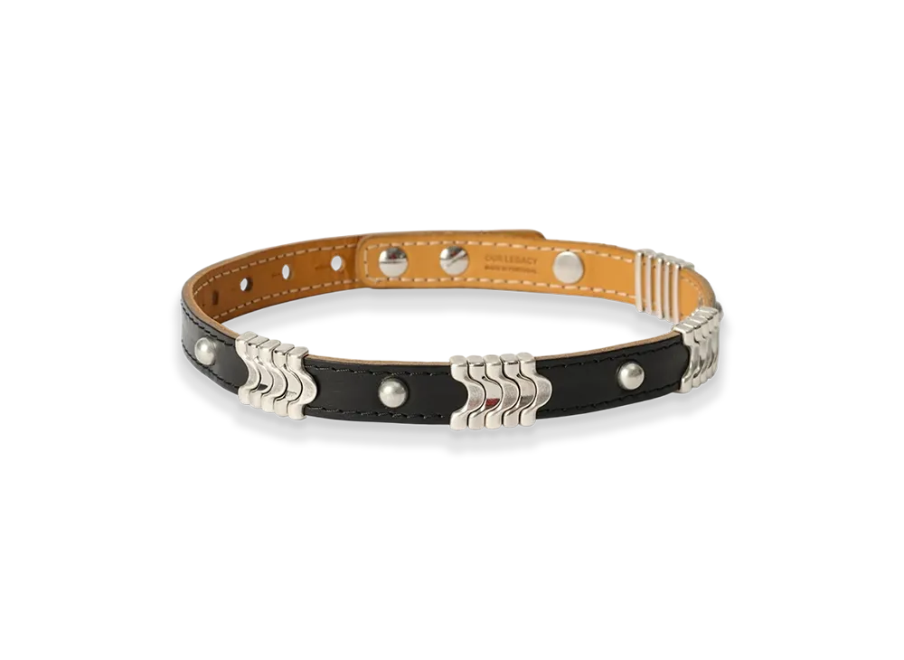 OUR LEGACY Wave Choker "Black Chromexcel Leather"