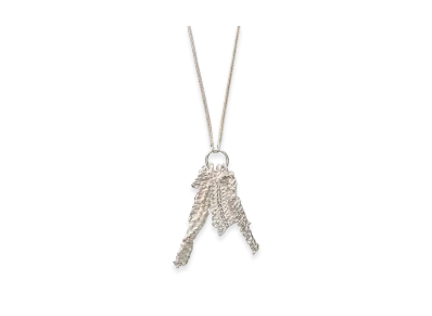 OUR LEGACY Casted Knit Necklace "Frosted White Sterling Silver"