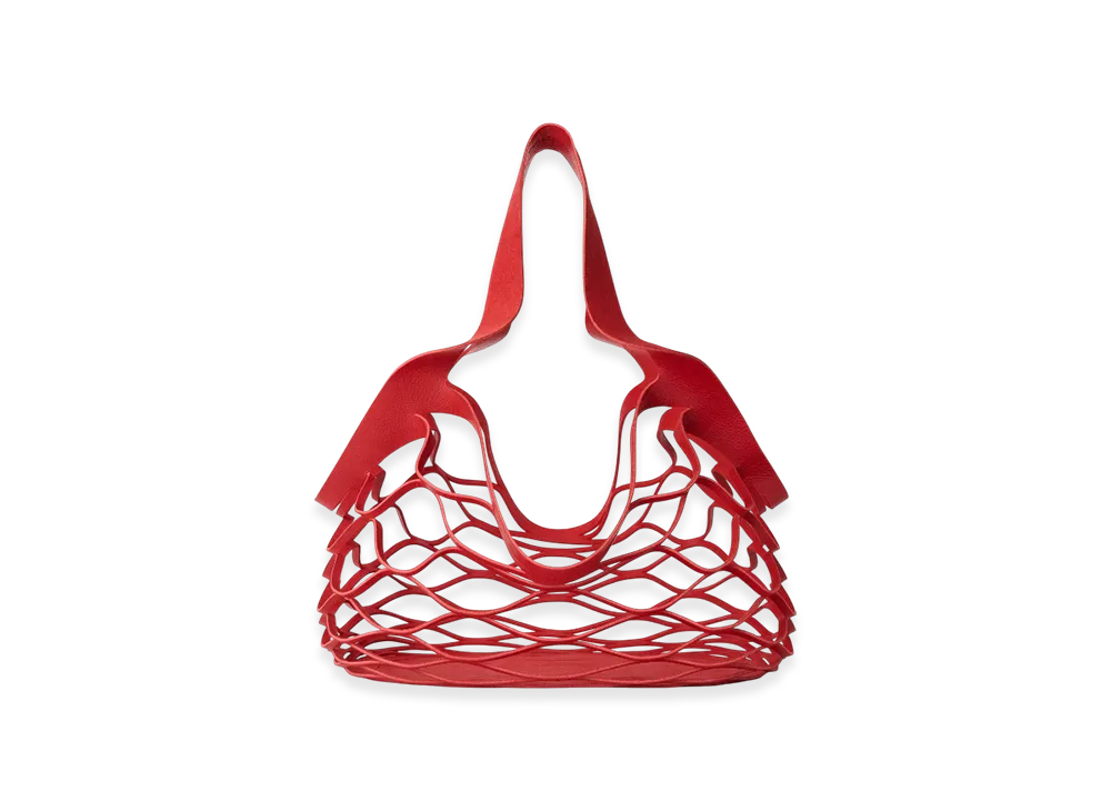 OUR LEGACY Media Cut Bag "Shifting Red Gritty Bull Hide"