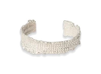 OUR LEGACY Casted Knit Bangle "Frosted White Sterling Silver"