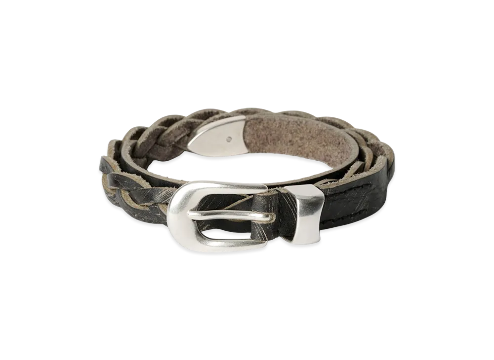 OUR LEGACY 2 CM Braided Belt "Soft Coal Torn Bovine"