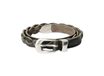 OUR LEGACY 2 CM Braided Belt "Soft Coal Torn Bovine"