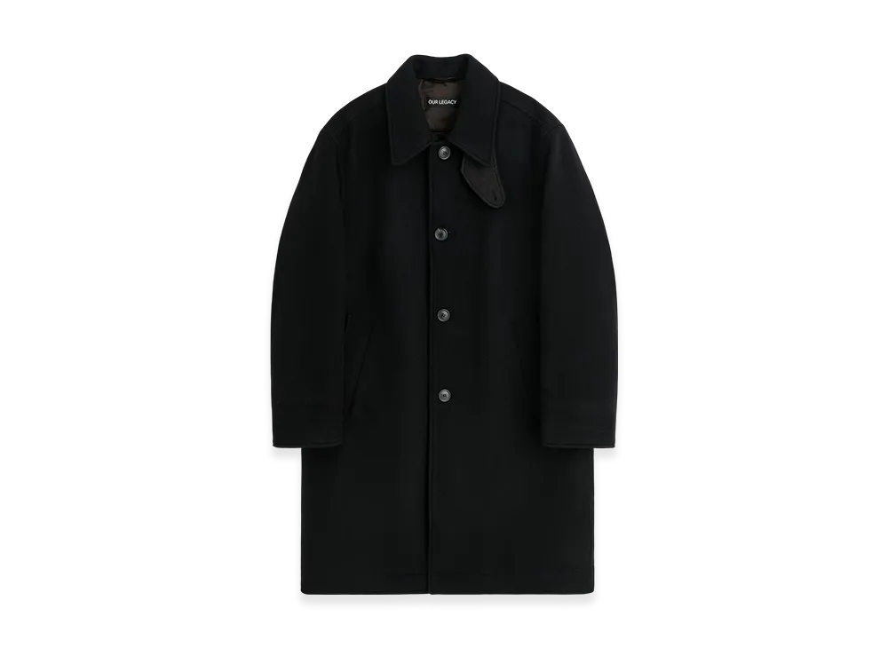 OUR LEGACY Car Coat "Black Slyly Herringbone"