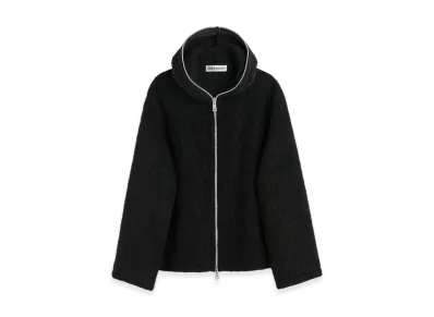 OUR LEGACY Full Zip Hood "Black Hairy Wool"
