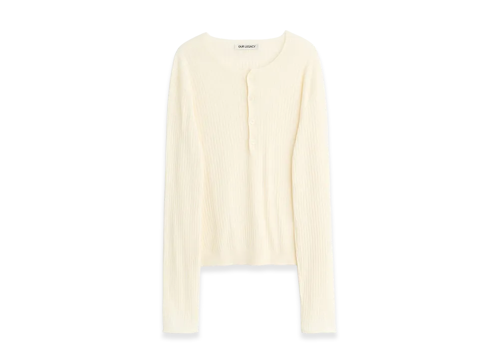 OUR LEGACY Fine Henley "Ivory Cotton Crepe"