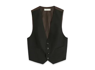 OUR LEGACY Classic Waistcoat "Soot Black Techflax"