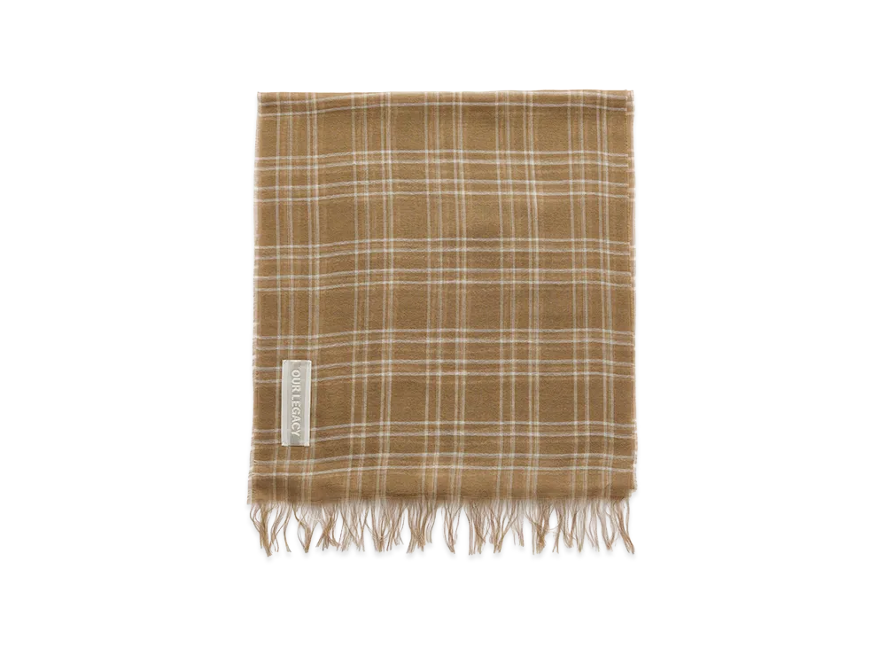 OUR LEGACY Cottage Scarf "Walnut Grid Sparse Tencel"