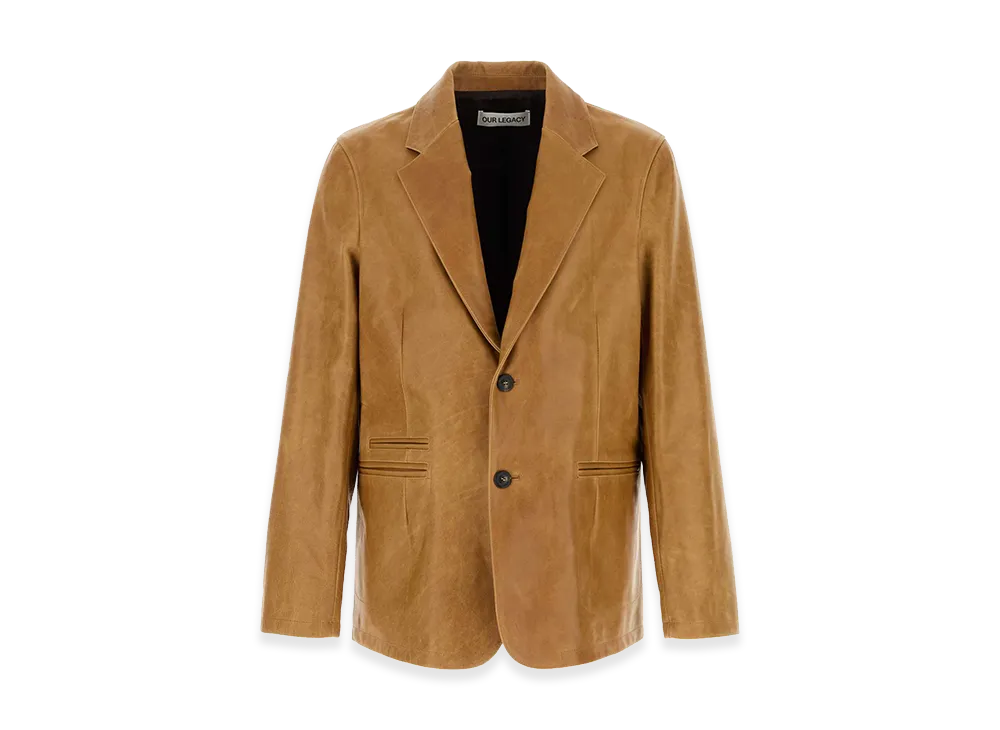 OUR LEGACY Leather Opening Blazer "Camel"