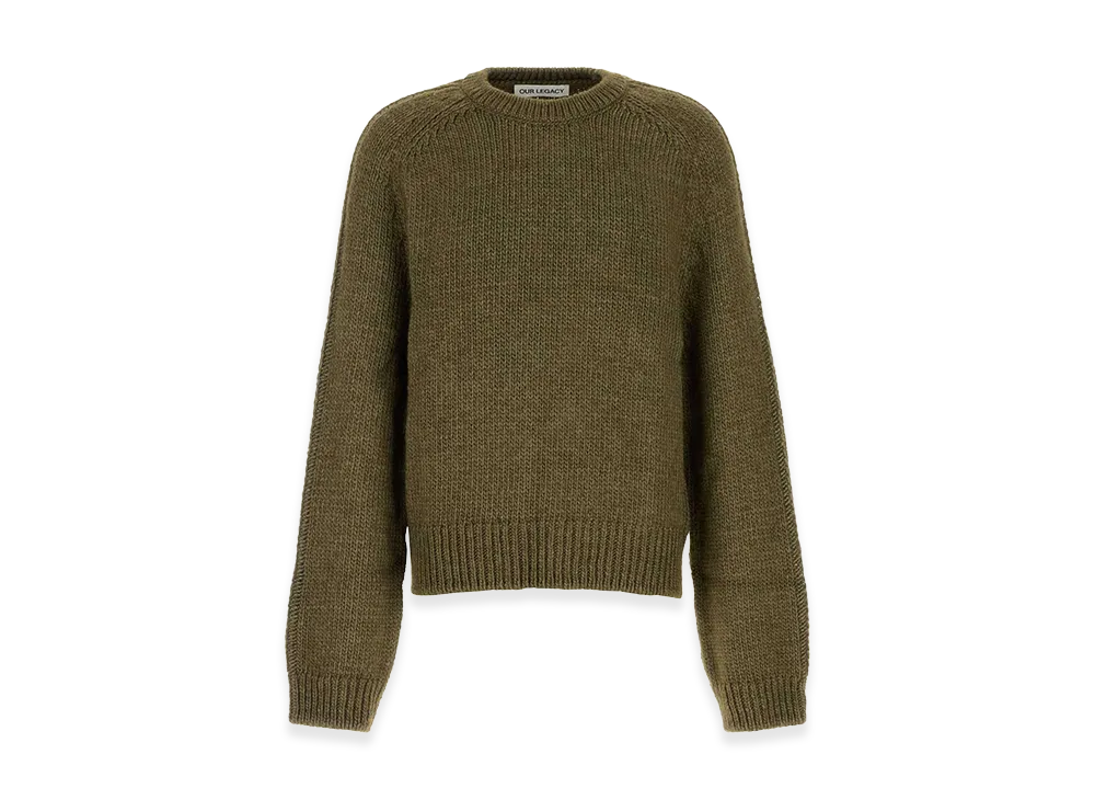 OUR LEGACY Olive Green Wool And Silk Sweater "Green"
