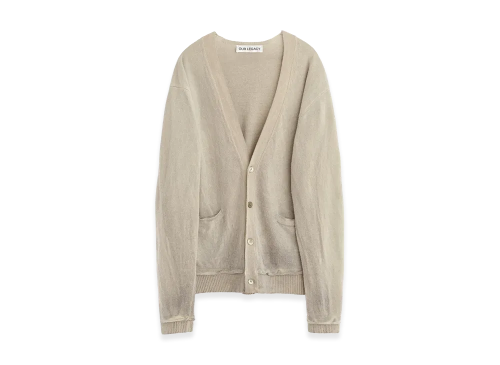 OUR LEGACY Parallel Cardigan "Moss Spray Dye Cherub Wool"