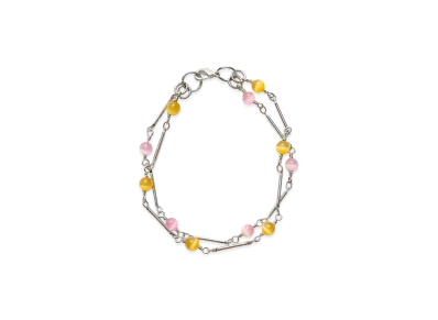 OUR LEGACY Fabricated Pearl Bracelet "Marbled Nectar Brass Link"