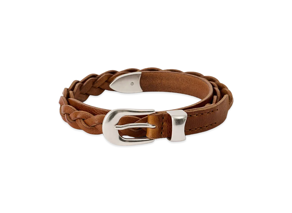 OUR LEGACY 2 CM Braided Belt "Cognac Leather"