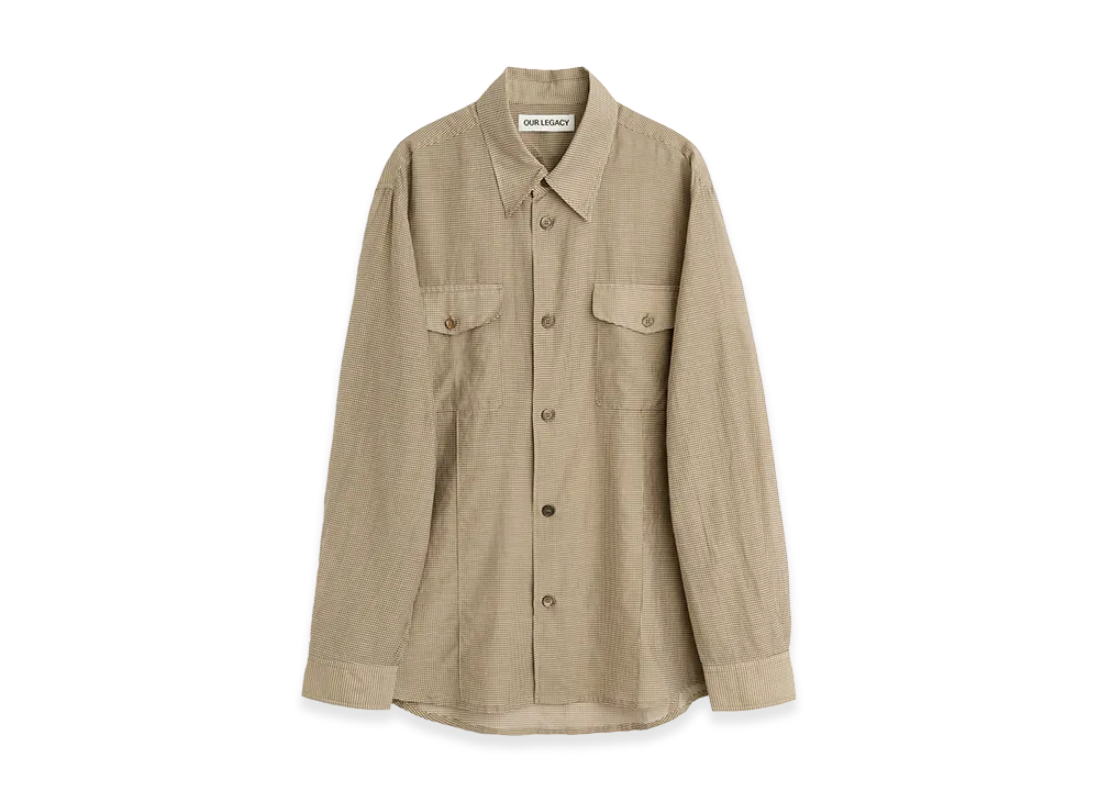 OUR LEGACY Plough Shirt "Hazel Grid Cloud Cotton Silk"