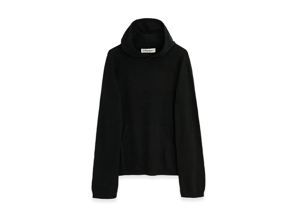 OUR LEGACY Knitted Hoodie "Almost Black Refined Silk"
