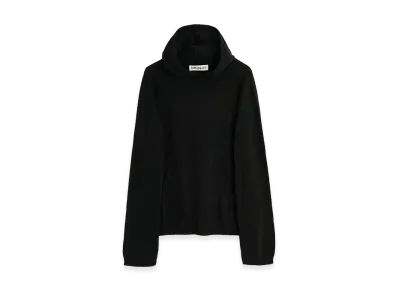 OUR LEGACY Knitted Hoodie "Almost Black Refined Silk"