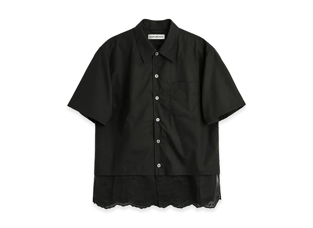 OUR LEGACY Every Shirt Shortsleeve "Void Black Fine Poplin"