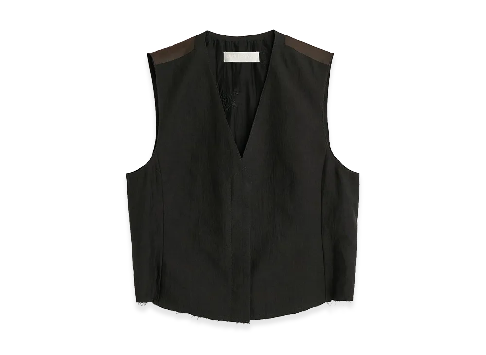 OUR LEGACY Women's Base Waistcoat "Soot Black Techflax"