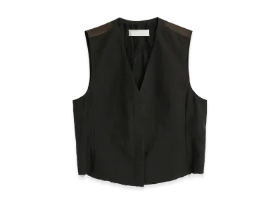 OUR LEGACY Women's Base Waistcoat "Soot Black Techflax"