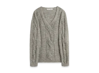 OUR LEGACY Women's Link V-Neck "Tin Shifting Hemp Silk Cable"