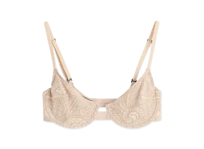 OUR LEGACY Women's Meguro Bikini Top "Pink Blush Paisley Mesh"