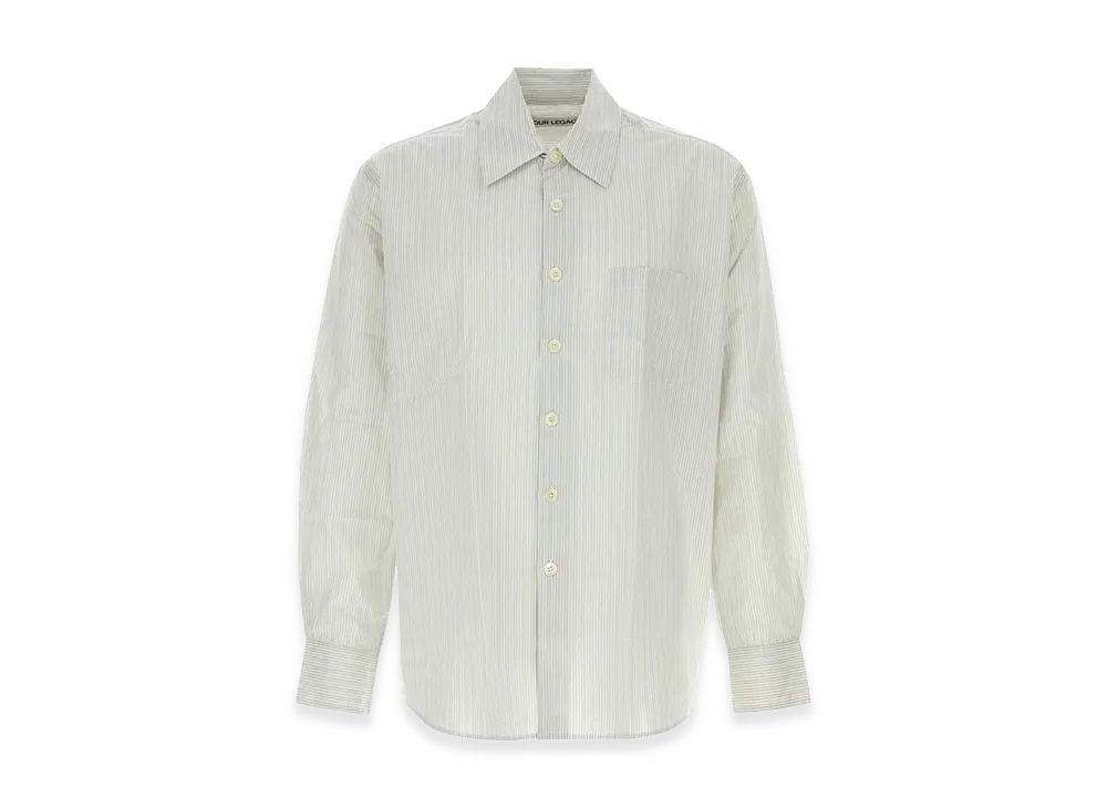 OUR LEGACY Embroidered Cotton Blend Oversize Shirt "Stripped"