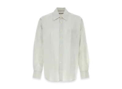 OUR LEGACY Embroidered Cotton Blend Oversize Shirt "Stripped"